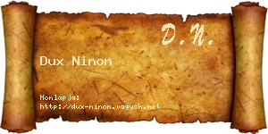 Dux Ninon névjegykártya